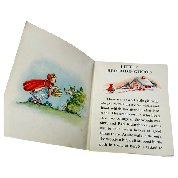 Vintage 40s Get Well Storybook Greeting Cards Mulberry Red Riding Hansel Gretel - Picture 12 of 12